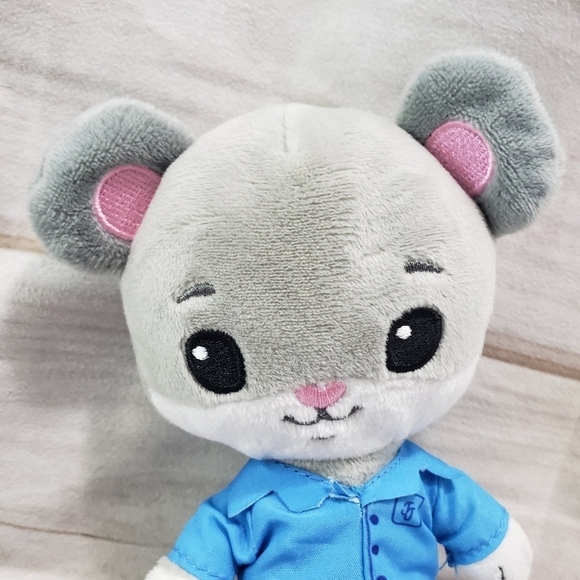 Tiny Tukkins Boy Mouse 7.5 Inch Plush Stuffed Animal Blue Pajamas Embroidered - Picture 2 of 9